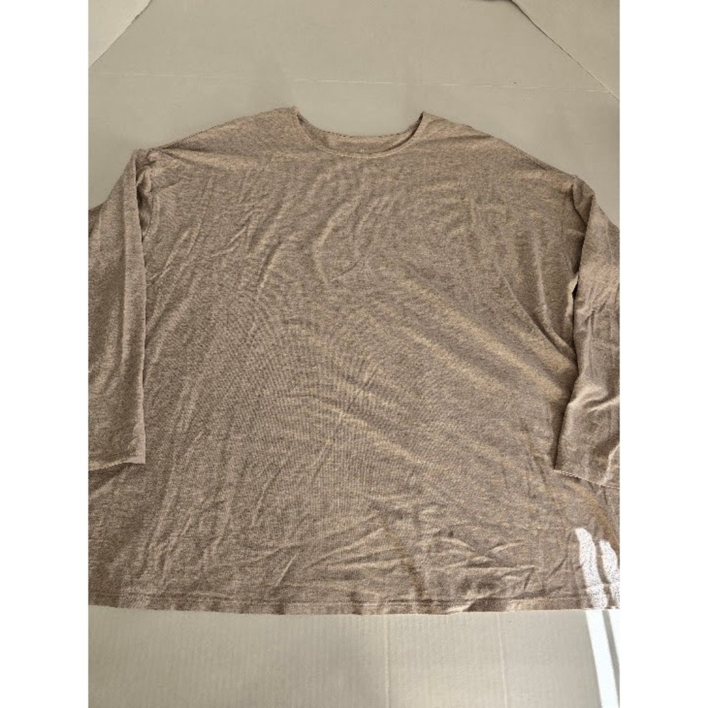 J. Jill Luxe Supima Cotton Modal Rayon Spandex Long Sleeve Tee Top Beige XL